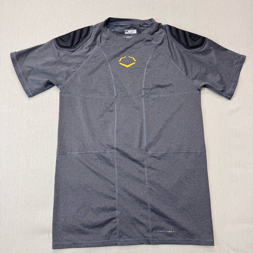 Evoshield Swag Tech Padded Compression Baseball T Shirt Gray Youth Sz XL